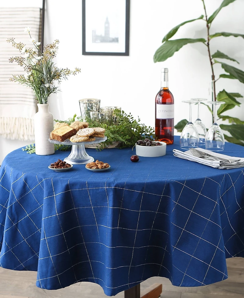 Design Imports Windowpane Tablecloth