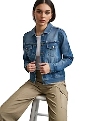 Dkny Jeans Women's Button-Down Denim Trucker Jacket