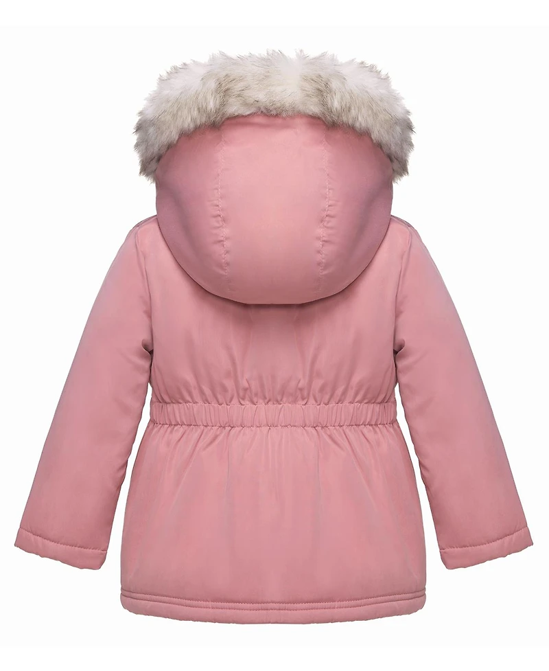 Rokka&Rolla Toddler Girls Puffer Jacket with Sherpa Fleece Lining 2T-4T
