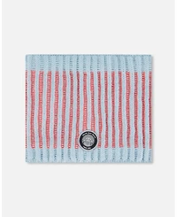 Deux par Deux Girl Knit Neckwarmer Air Blue And Coral - Toddler|Child