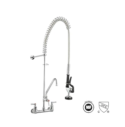 Aquaterior Pre-Rinse Brass Wall-mount Faucet w/ 12" Add-On Faucet Restaurant Cupc Nsf
