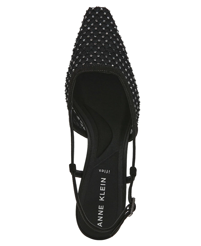 Anne Klein Women's Thia Rhinestone Mesh Slingback Pumps