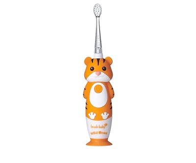 brush-baby WildOnes Tiger Kids Electric Rechargeable Toothbrush | Childrens Electric Toothbrush | Animal Character Toothbrush