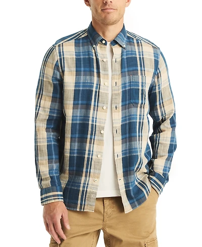 Nautica Men's Classic-Fit Plaid Button-Down Twill Shirt