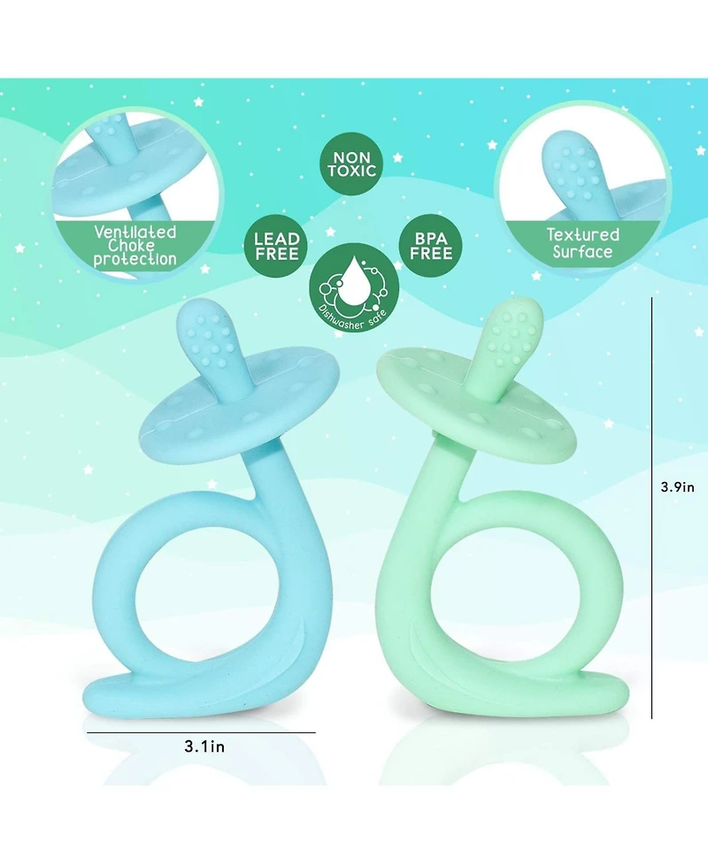 Sperric Baby Teething Toys, 100% Food-Grade Silicone Teethers for Babies 0-6 Months Infant