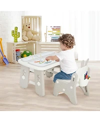 Kids Drawing Table & Chair Set Graffiti Toddlers Art Activity Table & Chair