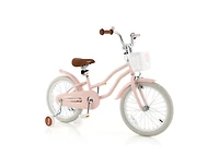Slickblue Kids Bike with Front Handbrake and 2 Training Wheels-Pink