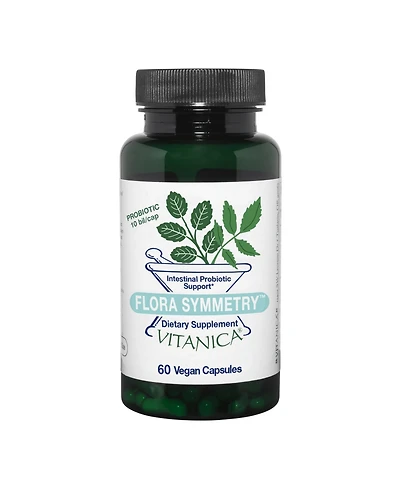 Vitanica Flora Symmetry - Probiotic Supplement for Digestive Health & Function - Intestinal Health Support - 60 Capsules