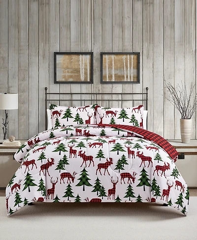 Sunham Plaid Deer Reversible 3-Pc. Comforter Sets