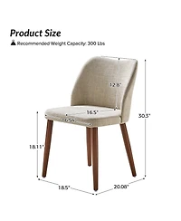 Hulala Home Melisa Dining Chair with Solid Wooden Legs,Set of 2