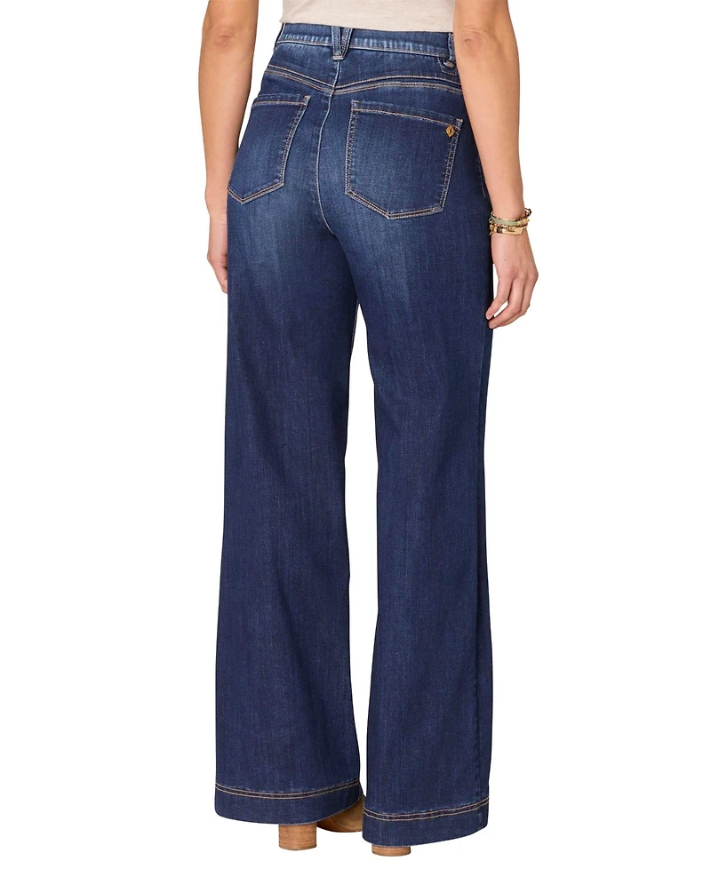 Democracy Petite Skyrise Double Side Seam Wide-Leg Jeans