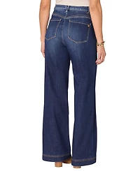 Democracy Petite Skyrise Double Side Seam Wide-Leg Jeans