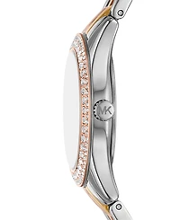 Michael Kors Women's Harlowe Three-Hand Tri-Tone Stainless Steel Watch 33mm