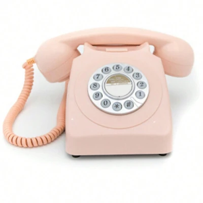 Gpo Retro 746DPBPN 746 Desktop Push Button Telephone - Carnation Pink