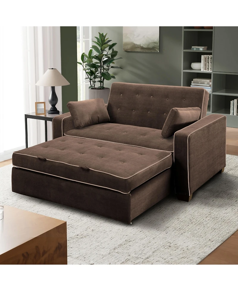 Serta 66.5" W Polyester Augustus Full Convertible Sofa