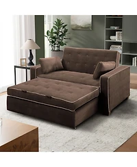 Serta 66.5" W Polyester Augustus Full Convertible Sofa