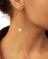 Sterling Forever Elyse Dangle Cultured Freshwater Pearl Earrings