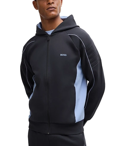 Boss by Hugo Boss Men's Embossed-Artwork Zip-Up Hoodie