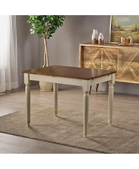 Streamdale Clearwater Rectangular Sliding Table, Dark Oak/Cream, 29.5