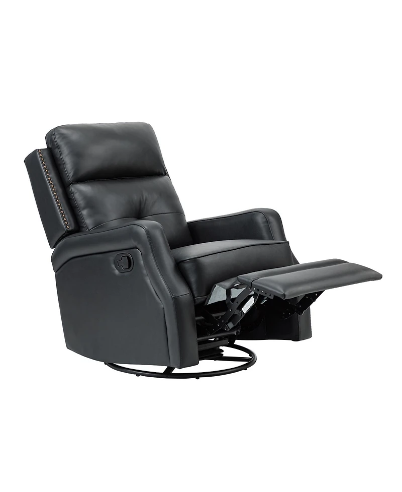 Hulala Home Beatriz 28.74" Wide Genuine Leather Swivel Rocker Recliner
