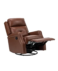 Hulala Home Beatriz 28.74" Wide Genuine Leather Swivel Rocker Recliner