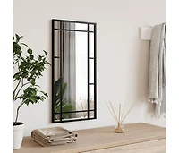 vidaXL Wall Mirror Black 11.8"x23.6" Rectangle Iron