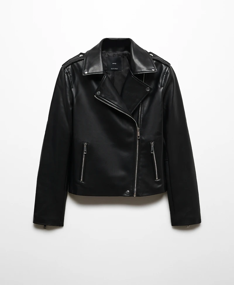 Mango Women's Faux-Leather Biker Jacket