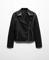Mango Women's Faux-Leather Biker Jacket