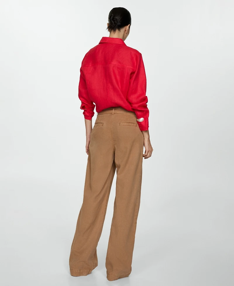 Mango Women's Wide Leg Lyocell Pants