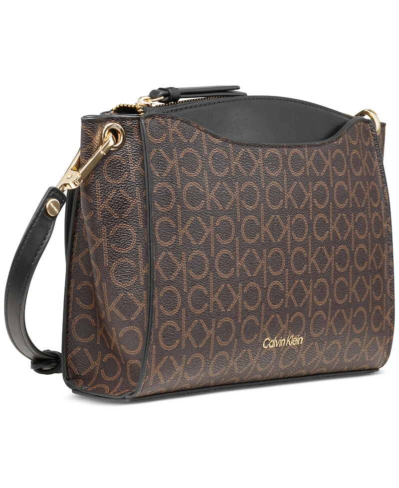 Calvin Klein Garnet Adjustable Top Zipper Crossbody