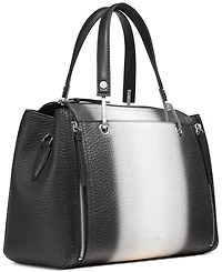 Calvin Klein Garnet Triple Compartment Top Zipper Ombre Satchel