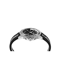 Plein Sport Men's Rampage 3 Hand Date Quartz Black Silicone Strap 44mm