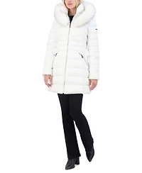 Laundry By Shelli Segal Women's Faux-Fur-Trim Hooded Puffer Coat