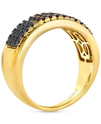 Le Vian Chocolatier Men's Chocolate Diamond & Blackberry Diamond Triple Cluster Ring (5/8 ct. t.w.) in 14k Gold
