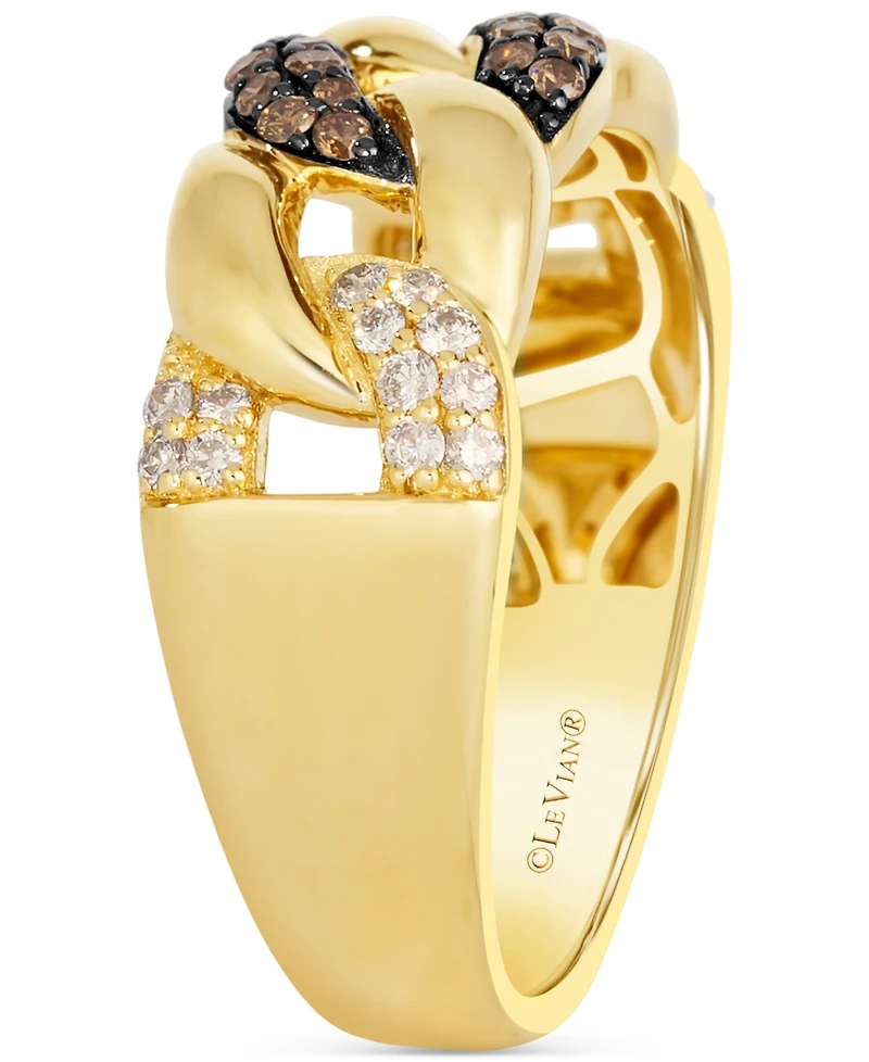Le Vian Men's Nude Diamond & Chocolate Diamond Chain Link Ring (1/2 ct. t.w.) in 14k Gold