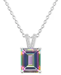 Mystic Topaz (4-1/4 ct. t.w.) & Diamond Accent Emerald-Cut 18" Pendant Necklace Sterling Silver (Also Pink Topaz)