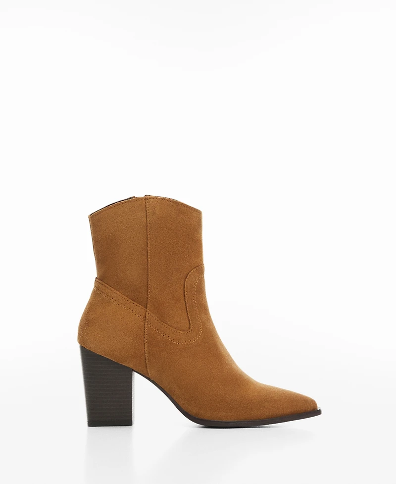Mango Women's Heel Suede Ankle Boots