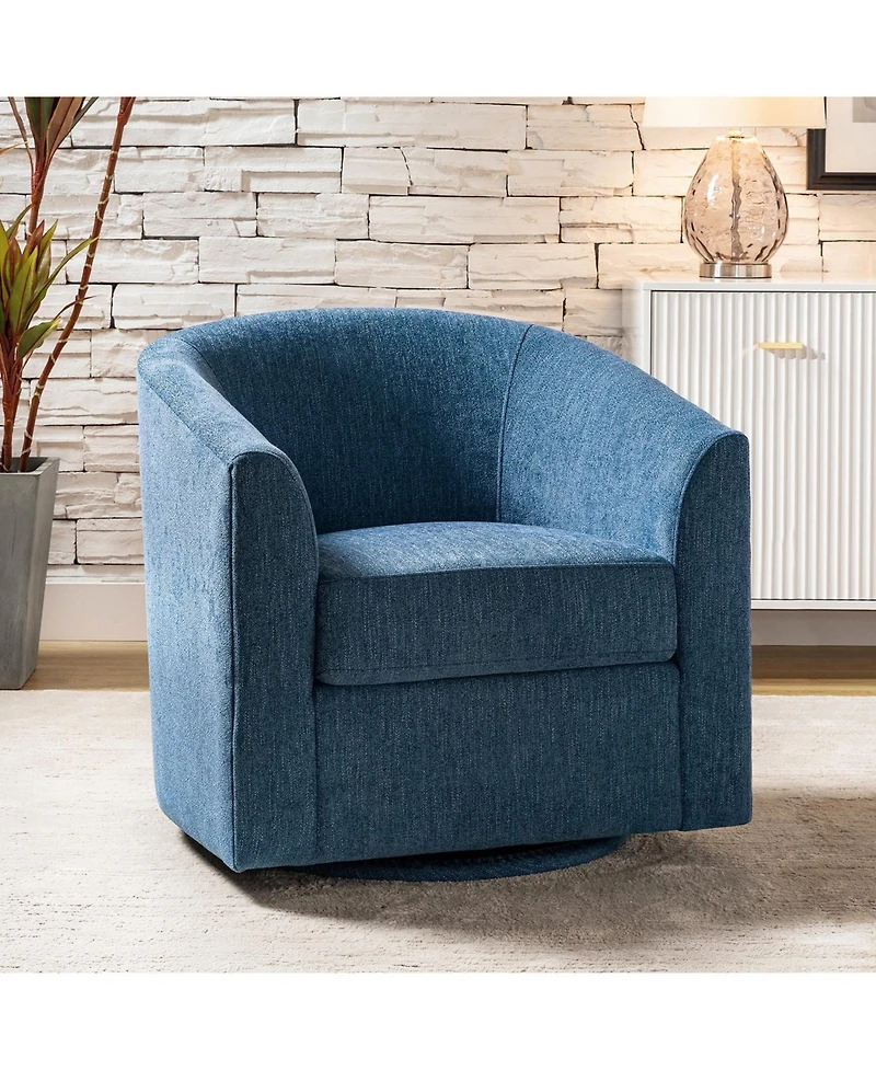 Hulala Home Contemporary Sanches Wooden Upholstery Barrel Chair Built-in Pocket Spring