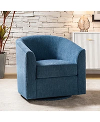 Hulala Home Contemporary Sanches Wooden Upholstery Barrel Chair Built-in Pocket Spring