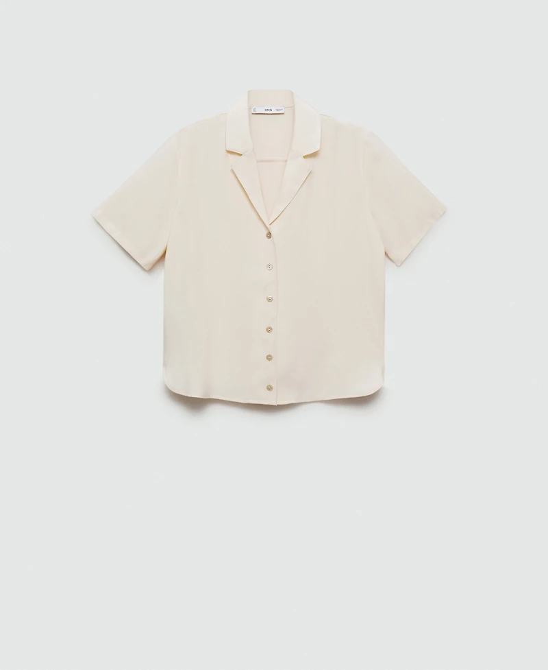 Mango Women's Short-Sleeved Satin Shirt