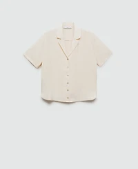 Mango Women's Short-Sleeved Satin Shirt