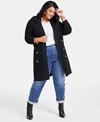 I.n.c. International Concepts Plus Metallic Double-Breasted Cardigan, Created for Macy's