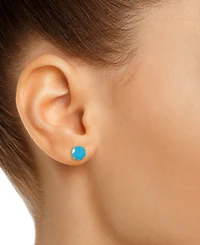 Pink Topaz Solitaire Four Prong Stud Earrings (1-1/5 ct. t.w.) 14k Gold (Also Turquoise)