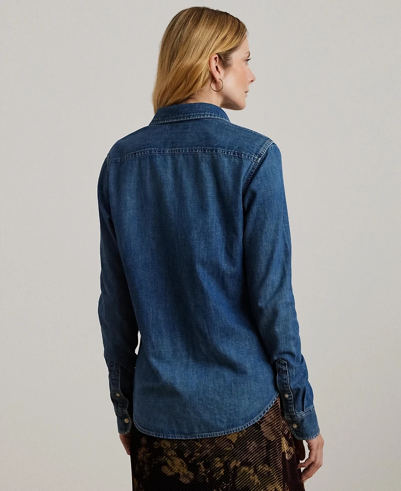 Lauren Ralph Women's Straight-Fit Denim Shirt