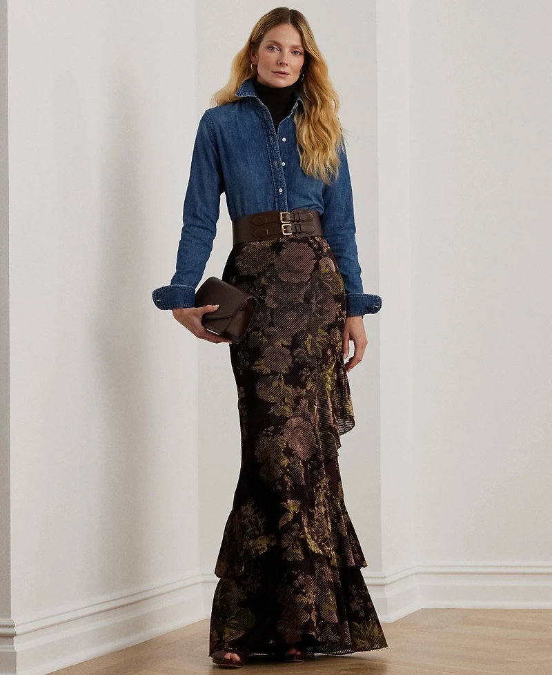 Lauren Ralph Women's Straight-Fit Denim Shirt