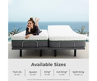 Cariloha Resort Adjustable Mattress Base | Queen | 6" X 9" X 12" | White | Viscose Material | Back, Head & Leg Adjustments, Adjustable Height, Wireles