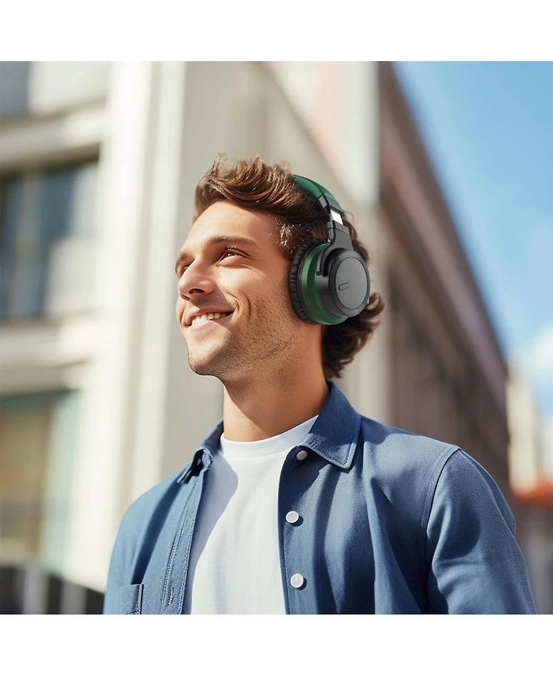 Bluetooth Headphone Active Noise Cancelling Wireless E7 MDPro Green
