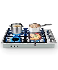Sugift 30 Inch Gas Cooktop with 4 Powerful Burners and Abs Knobs