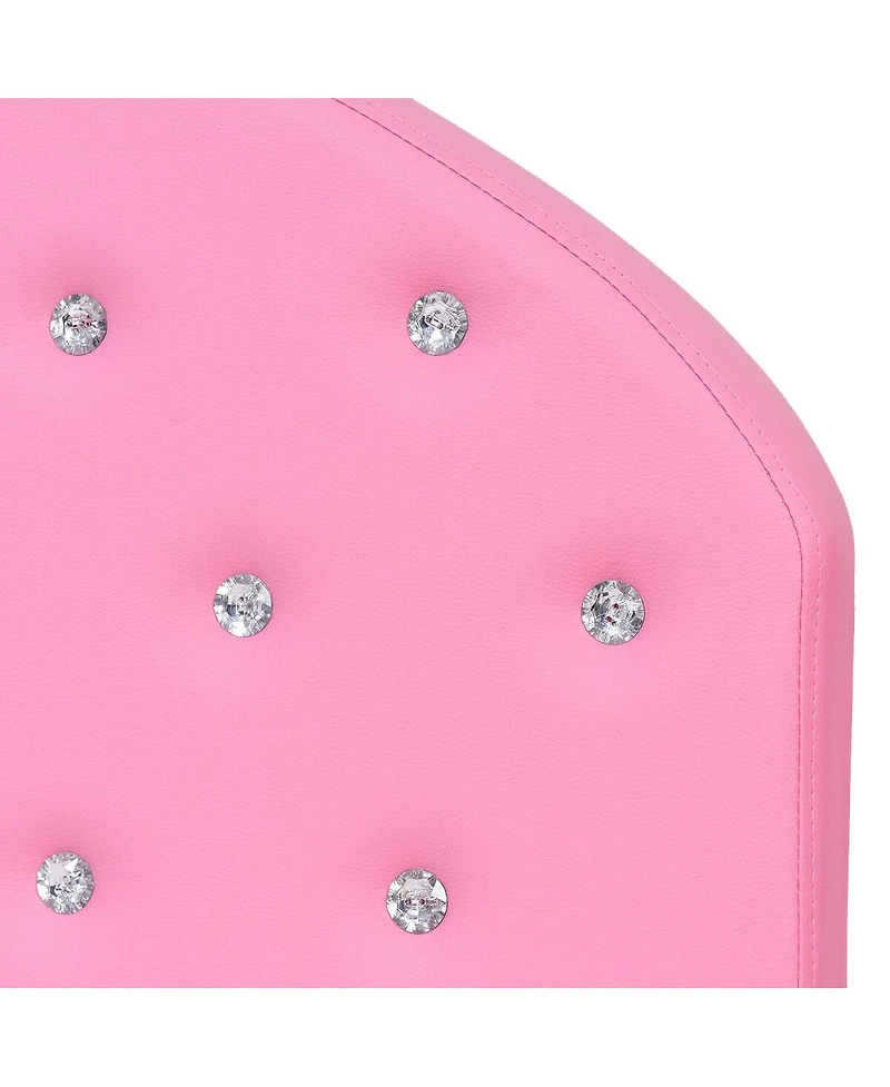 Kids Children Pu Upholstered Platform Wooden Princess Bed Bedroom Furniture