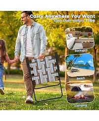 2PCS Folding Beach Chair Camping Lawn Webbing Lightweight 1 Position